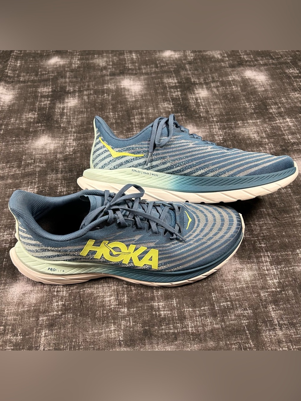 Hoka One One Mach 5 Shoes Mens 12.5 D Blue Ocean Breeze PROFLY+ Running Sneakers
